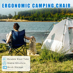 Foldable Camping Chair with Cup Holder,  with  Writing Backrest