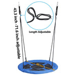 Blue Swing Platform 40" Saucer Tree Swing Adjustable Rope , 800lbs