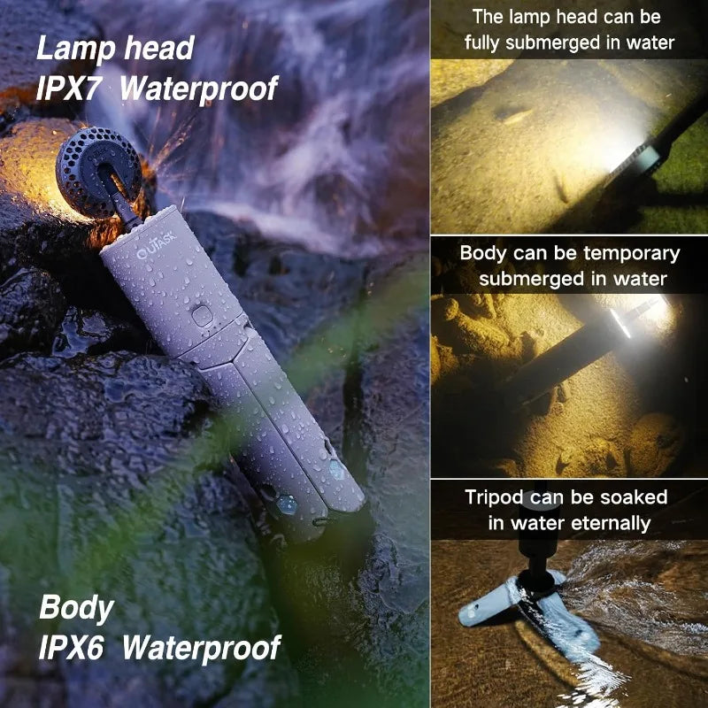 Flashlight Camping Light Retractable, Foldable, Waterproof, Magnetic with 12000mAh Battery