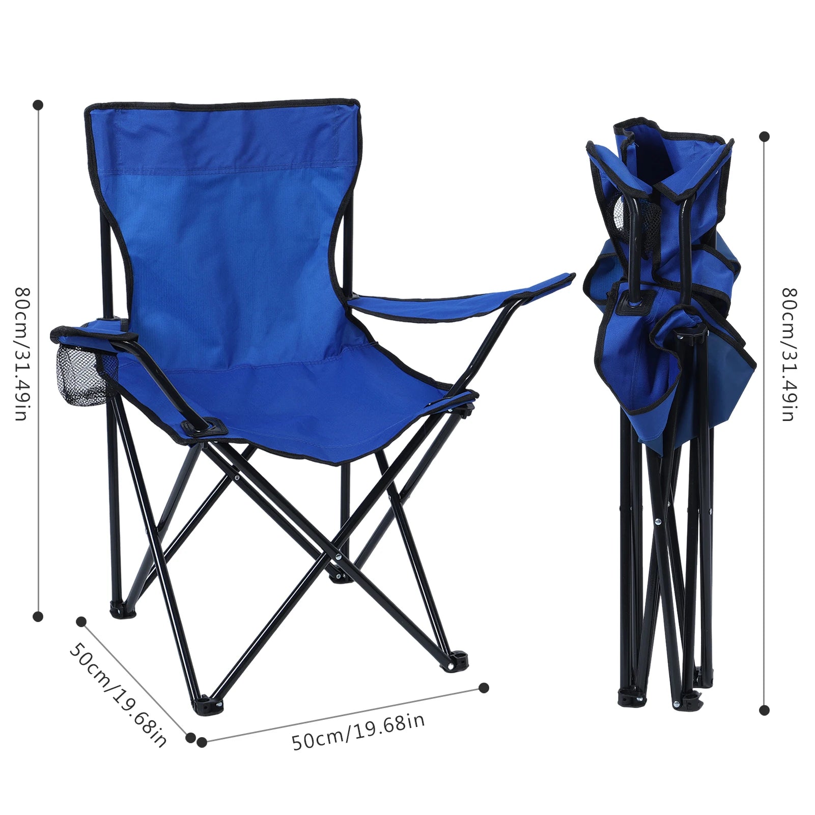 Foldable Camping Chair with Cup Holder,  with  Writing Backrest