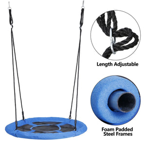 Blue Swing Platform 40" Saucer Tree Swing Adjustable Rope , 800lbs