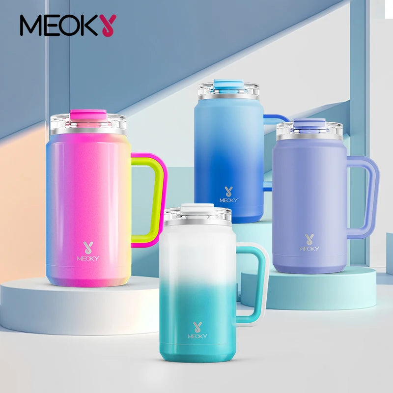 Stainless Steel Leak-proof Mug with Lid , Meoky 50oz