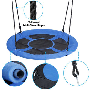 Blue Swing Platform 40" Saucer Tree Swing Adjustable Rope , 800lbs